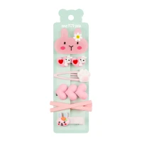 Agrafe de par , roz, set 6 buc, MESHU