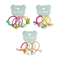 Elastice pentru par,set 5 buc. cu elemente decorative din plastic, MESHU